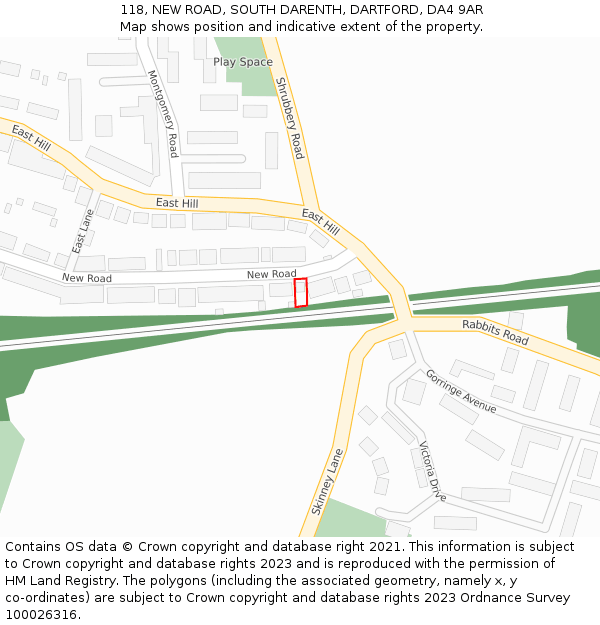 118, NEW ROAD, SOUTH DARENTH, DARTFORD, DA4 9AR: Location map and indicative extent of plot