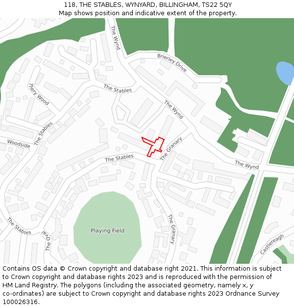 118, THE STABLES, WYNYARD, BILLINGHAM, TS22 5QY: Location map and indicative extent of plot