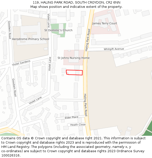 119, HALING PARK ROAD, SOUTH CROYDON, CR2 6NN: Location map and indicative extent of plot