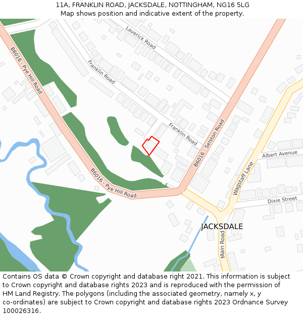 11A, FRANKLIN ROAD, JACKSDALE, NOTTINGHAM, NG16 5LG: Location map and indicative extent of plot