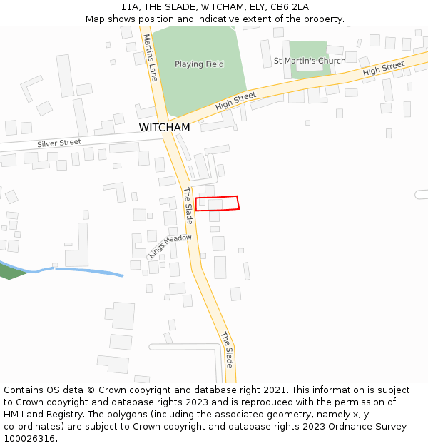 11A, THE SLADE, WITCHAM, ELY, CB6 2LA: Location map and indicative extent of plot