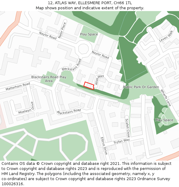12, ATLAS WAY, ELLESMERE PORT, CH66 1TL: Location map and indicative extent of plot