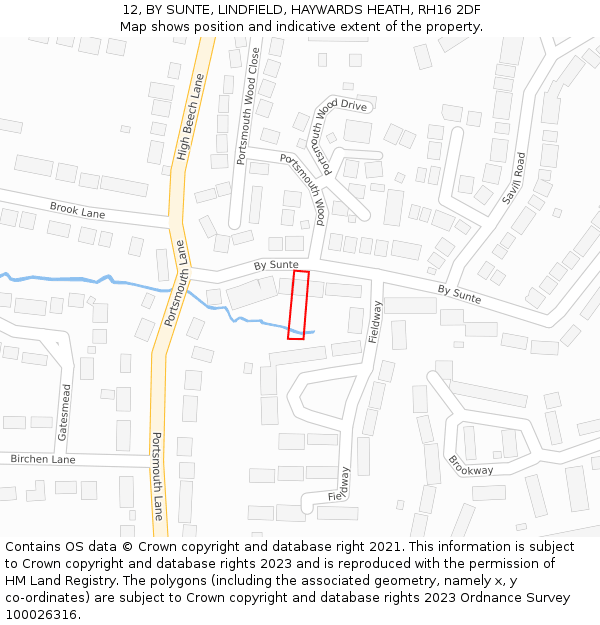 12, BY SUNTE, LINDFIELD, HAYWARDS HEATH, RH16 2DF: Location map and indicative extent of plot