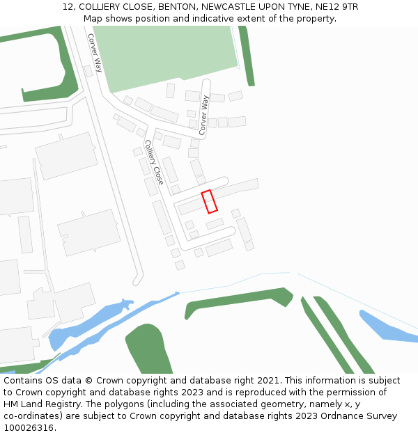 12, COLLIERY CLOSE, BENTON, NEWCASTLE UPON TYNE, NE12 9TR: Location map and indicative extent of plot