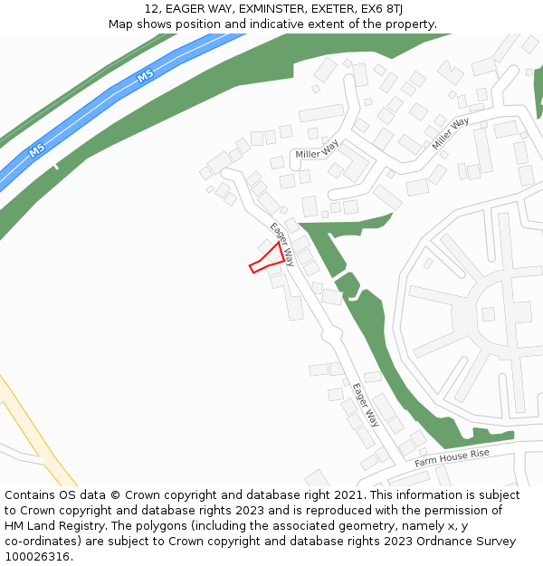 12, EAGER WAY, EXMINSTER, EXETER, EX6 8TJ: Location map and indicative extent of plot