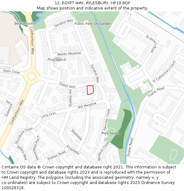 12, EGYPT WAY, AYLESBURY, HP19 8GP: Location map and indicative extent of plot