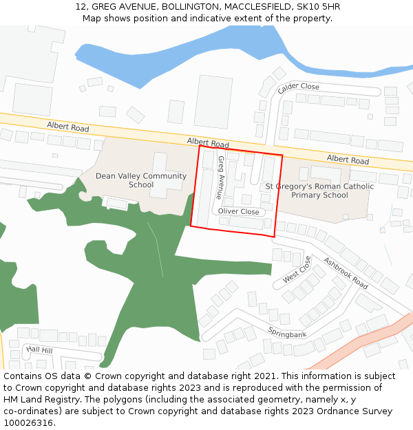 12, GREG AVENUE, BOLLINGTON, MACCLESFIELD, SK10 5HR: Location map and indicative extent of plot