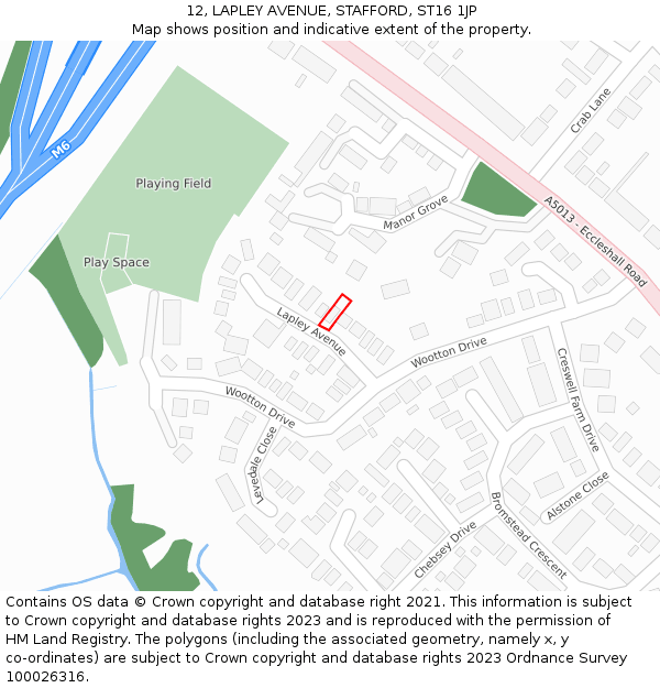 12, LAPLEY AVENUE, STAFFORD, ST16 1JP: Location map and indicative extent of plot