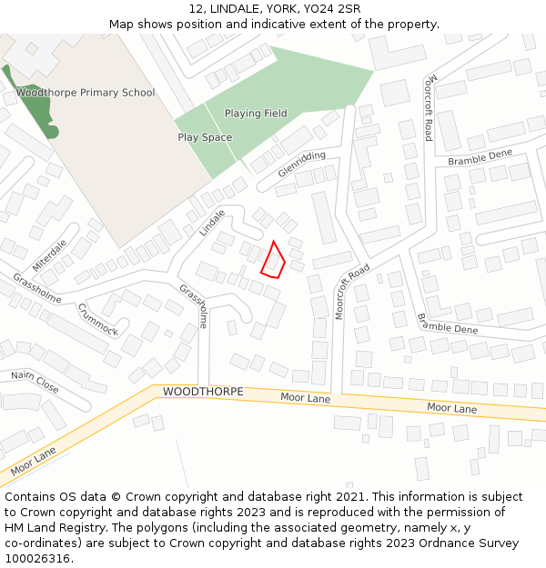 12, LINDALE, YORK, YO24 2SR: Location map and indicative extent of plot