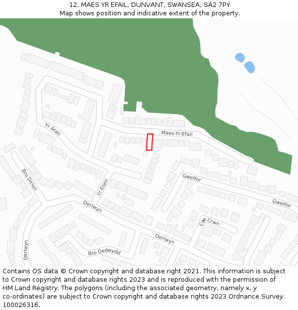 12, MAES YR EFAIL, DUNVANT, SWANSEA, SA2 7PY: Location map and indicative extent of plot