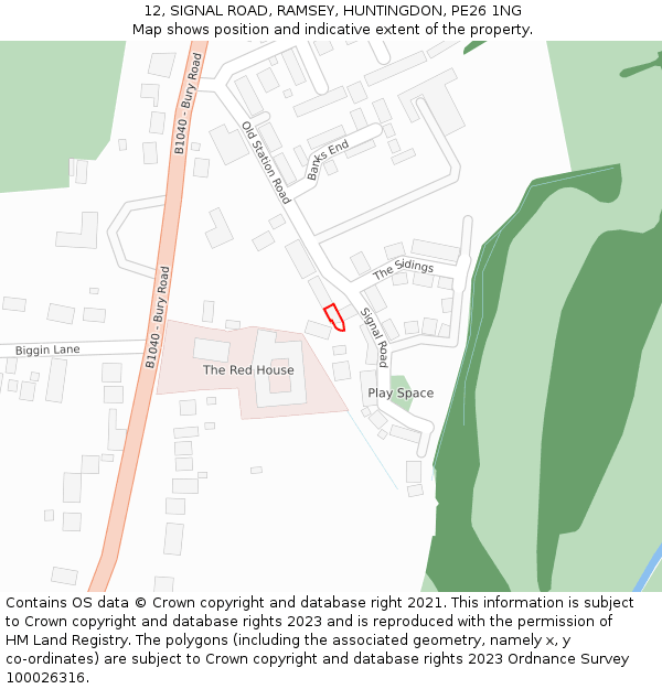 12, SIGNAL ROAD, RAMSEY, HUNTINGDON, PE26 1NG: Location map and indicative extent of plot
