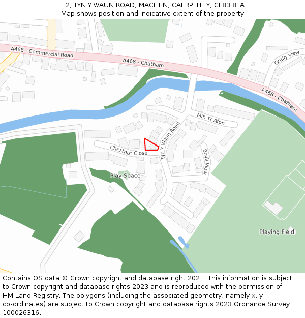 12, TYN Y WAUN ROAD, MACHEN, CAERPHILLY, CF83 8LA: Location map and indicative extent of plot