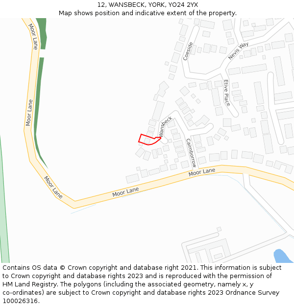 12, WANSBECK, YORK, YO24 2YX: Location map and indicative extent of plot