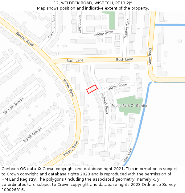 12, WELBECK ROAD, WISBECH, PE13 2JY: Location map and indicative extent of plot