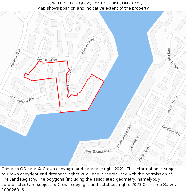 12, WELLINGTON QUAY, EASTBOURNE, BN23 5AQ: Location map and indicative extent of plot