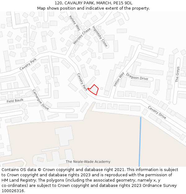 120, CAVALRY PARK, MARCH, PE15 9DL: Location map and indicative extent of plot