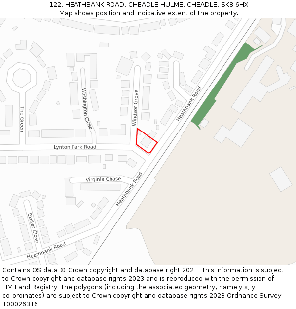 122, HEATHBANK ROAD, CHEADLE HULME, CHEADLE, SK8 6HX: Location map and indicative extent of plot