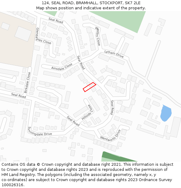 124, SEAL ROAD, BRAMHALL, STOCKPORT, SK7 2LE: Location map and indicative extent of plot