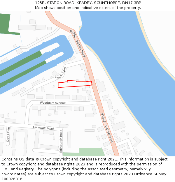 125B, STATION ROAD, KEADBY, SCUNTHORPE, DN17 3BP: Location map and indicative extent of plot