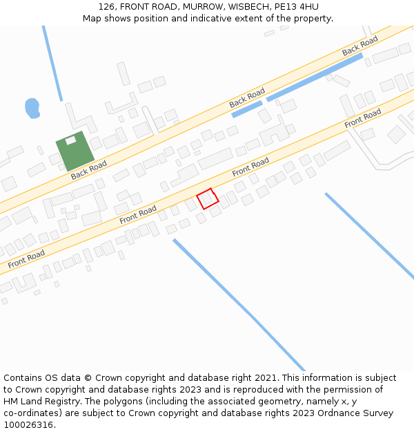 126, FRONT ROAD, MURROW, WISBECH, PE13 4HU: Location map and indicative extent of plot