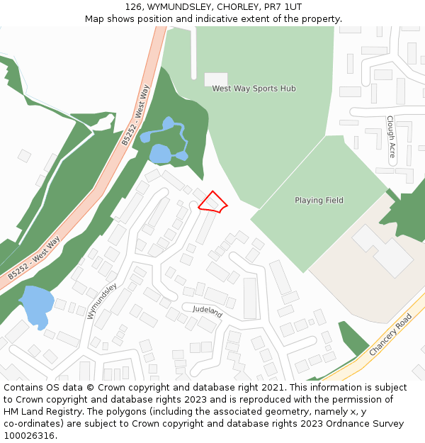 126, WYMUNDSLEY, CHORLEY, PR7 1UT: Location map and indicative extent of plot