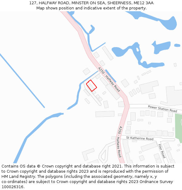 127, HALFWAY ROAD, MINSTER ON SEA, SHEERNESS, ME12 3AA: Location map and indicative extent of plot