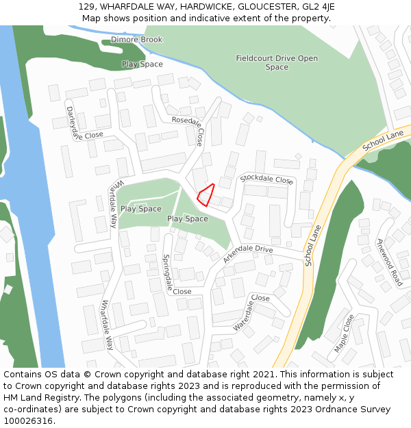 129, WHARFDALE WAY, HARDWICKE, GLOUCESTER, GL2 4JE: Location map and indicative extent of plot