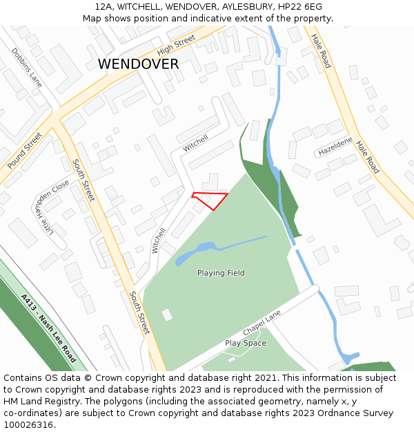 12A, WITCHELL, WENDOVER, AYLESBURY, HP22 6EG: Location map and indicative extent of plot