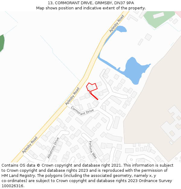 13, CORMORANT DRIVE, GRIMSBY, DN37 9PA: Location map and indicative extent of plot