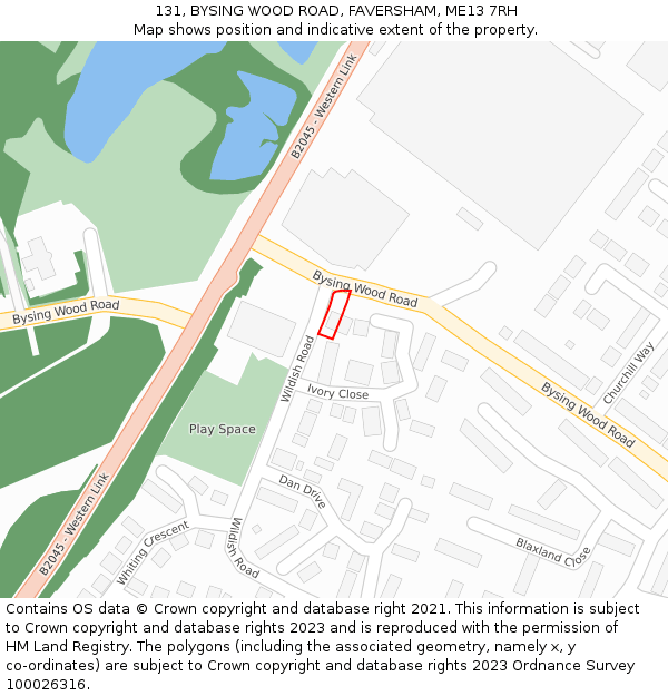 131, BYSING WOOD ROAD, FAVERSHAM, ME13 7RH: Location map and indicative extent of plot