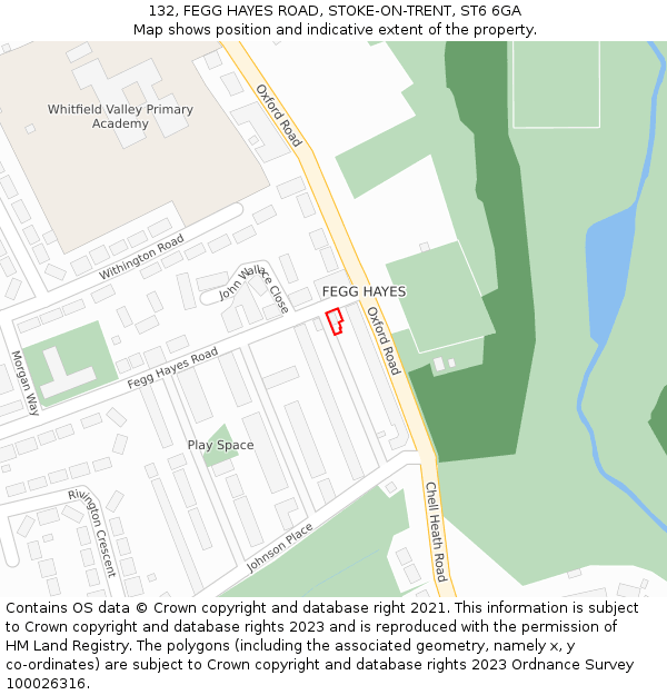 132, FEGG HAYES ROAD, STOKE-ON-TRENT, ST6 6GA: Location map and indicative extent of plot