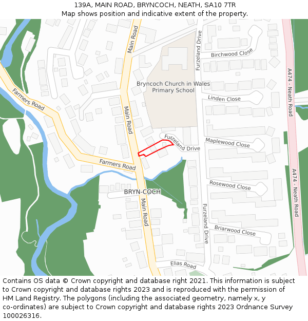 139A, MAIN ROAD, BRYNCOCH, NEATH, SA10 7TR: Location map and indicative extent of plot