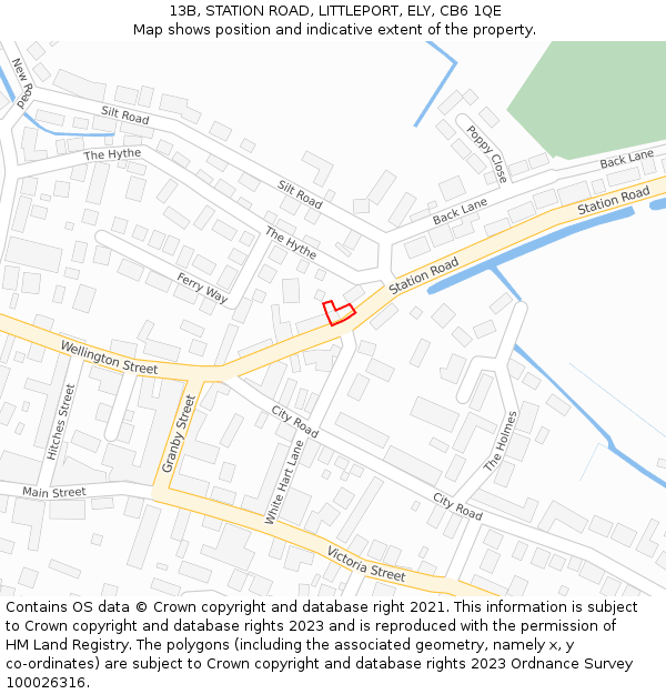 13B, STATION ROAD, LITTLEPORT, ELY, CB6 1QE: Location map and indicative extent of plot