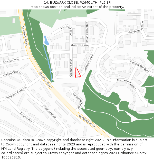 14, BULWARK CLOSE, PLYMOUTH, PL5 3FJ: Location map and indicative extent of plot