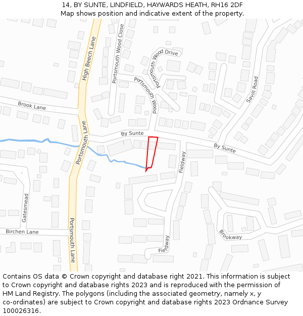 14, BY SUNTE, LINDFIELD, HAYWARDS HEATH, RH16 2DF: Location map and indicative extent of plot