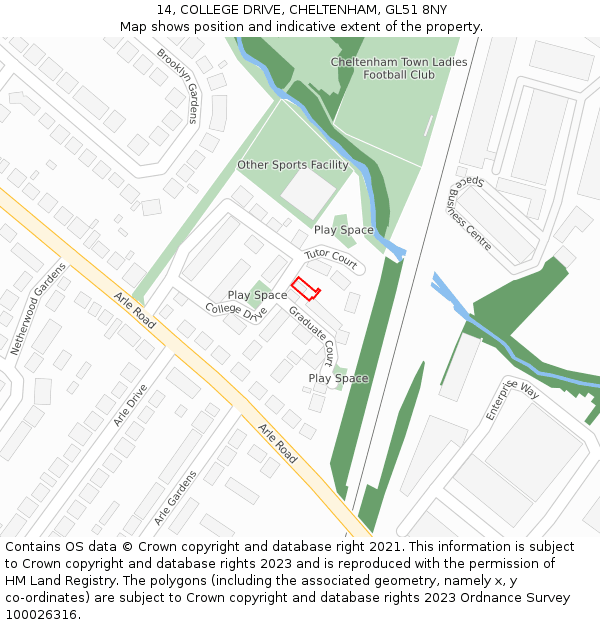 14, COLLEGE DRIVE, CHELTENHAM, GL51 8NY: Location map and indicative extent of plot