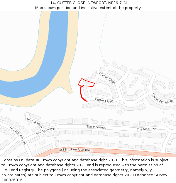 14, CUTTER CLOSE, NEWPORT, NP19 7LN: Location map and indicative extent of plot