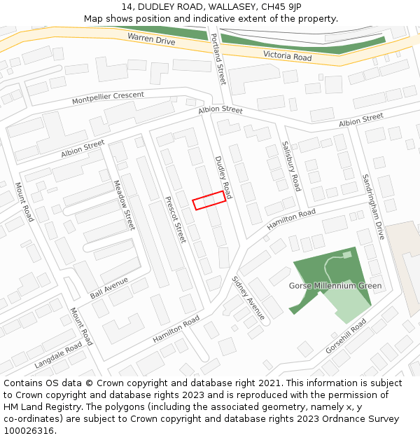 14, DUDLEY ROAD, WALLASEY, CH45 9JP: Location map and indicative extent of plot