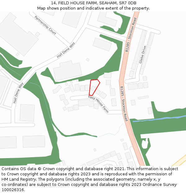 14, FIELD HOUSE FARM, SEAHAM, SR7 0DB: Location map and indicative extent of plot