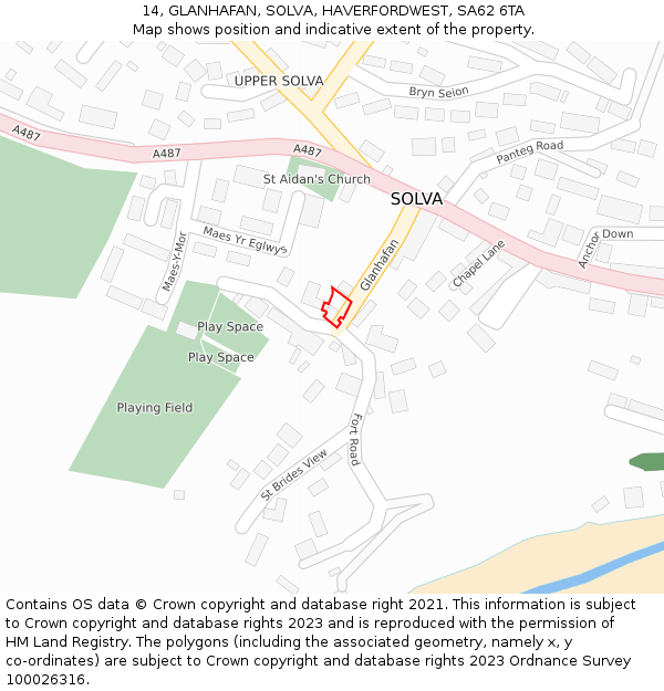 14, GLANHAFAN, SOLVA, HAVERFORDWEST, SA62 6TA: Location map and indicative extent of plot