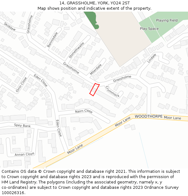 14, GRASSHOLME, YORK, YO24 2ST: Location map and indicative extent of plot