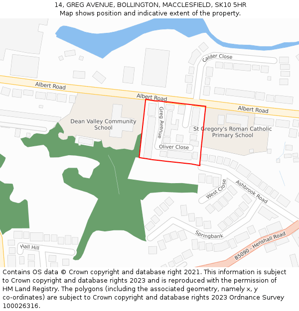 14, GREG AVENUE, BOLLINGTON, MACCLESFIELD, SK10 5HR: Location map and indicative extent of plot