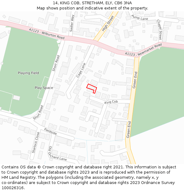 14, KING COB, STRETHAM, ELY, CB6 3NA: Location map and indicative extent of plot