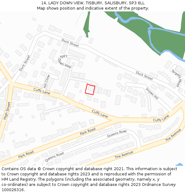 14, LADY DOWN VIEW, TISBURY, SALISBURY, SP3 6LL: Location map and indicative extent of plot