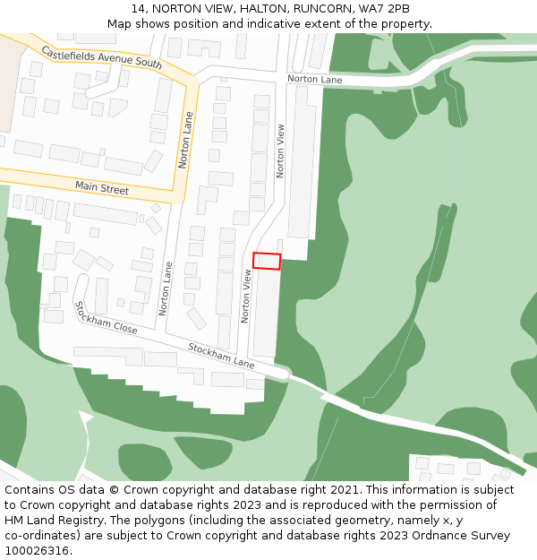 14, NORTON VIEW, HALTON, RUNCORN, WA7 2PB: Location map and indicative extent of plot