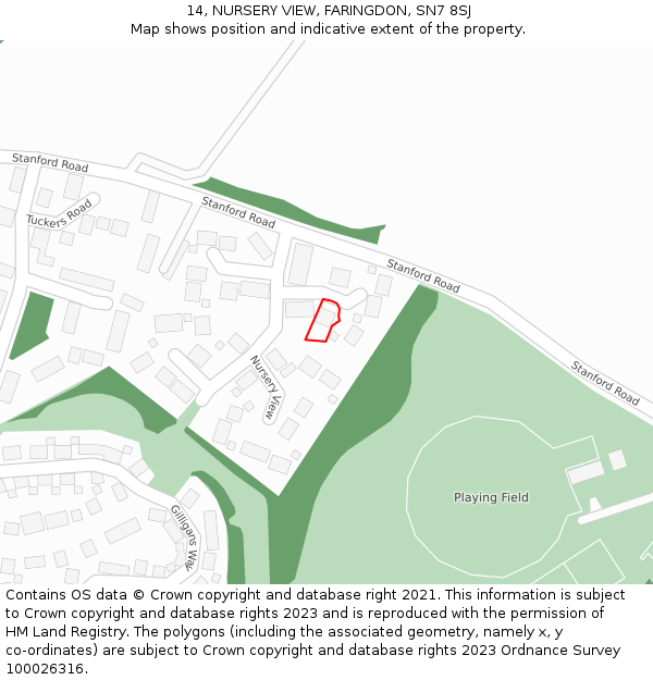 14, NURSERY VIEW, FARINGDON, SN7 8SJ: Location map and indicative extent of plot