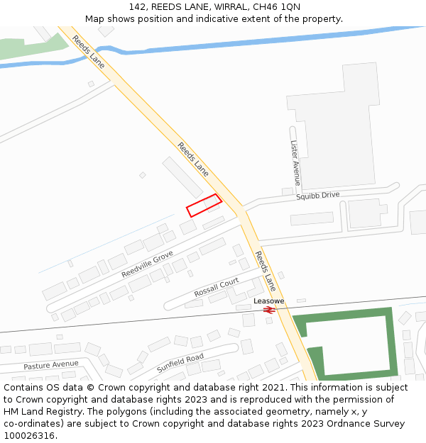 142, REEDS LANE, WIRRAL, CH46 1QN: Location map and indicative extent of plot
