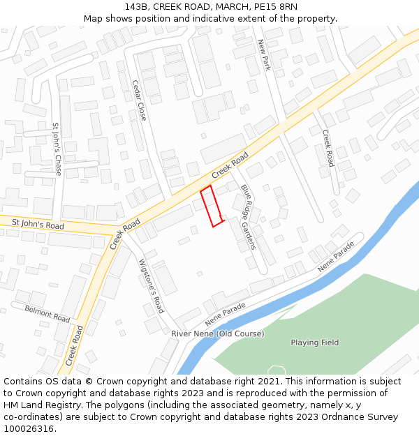 143B, CREEK ROAD, MARCH, PE15 8RN: Location map and indicative extent of plot