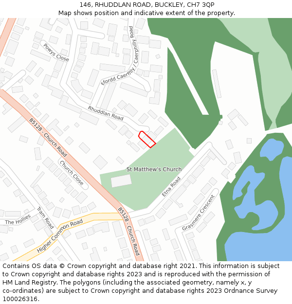 146, RHUDDLAN ROAD, BUCKLEY, CH7 3QP: Location map and indicative extent of plot