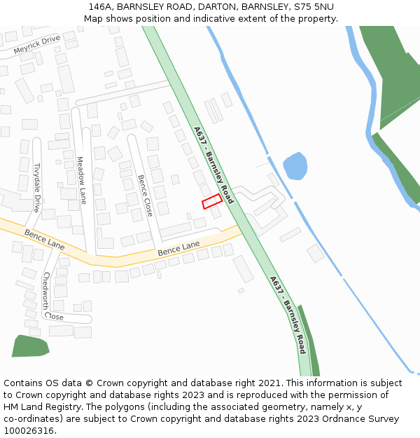 146A, BARNSLEY ROAD, DARTON, BARNSLEY, S75 5NU: Location map and indicative extent of plot